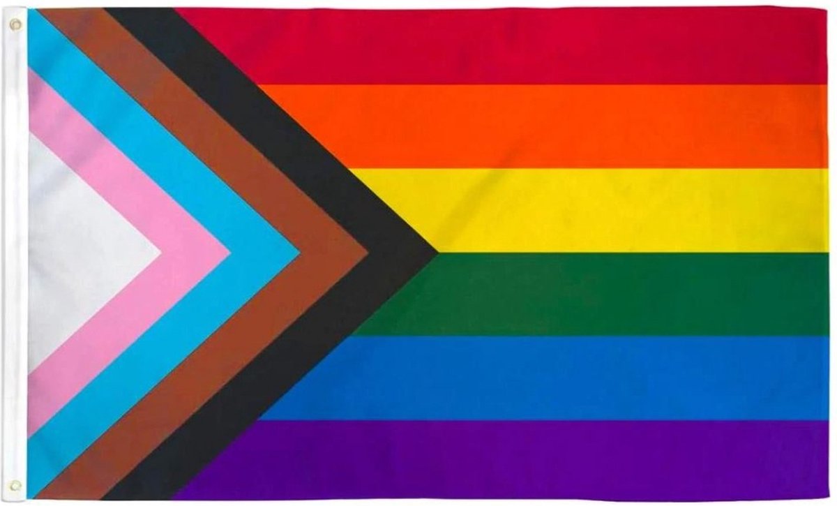 Zacs Alter Ego Vlag 5 x 3 Feet Rainbow Progress with Brass Eyelets Multicolours
